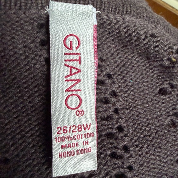 Vintage Gitano Women’s 26/28W Black Open Knit Button Front Short Sleeve Cardigan - Picture 8 of 10